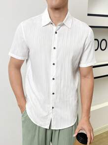 GENTILAND Men Solid Button Front Shirt Without Tee - White - View 2
