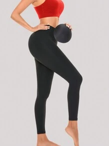 Padded Butt lifter Workout Yoga Leggings - Black - View 1