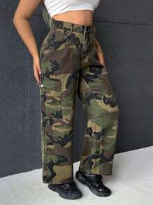 Hơn Camo In Túi nắp bên cạnh Quần jean chở hàng - Nhiều màu - Xem 1