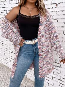 SHEIN LUNE 大码段染落肩开衫 - 彩色 - 查看 7