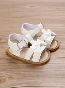 1 Pair Toddler Girls 0-1 Years Old Cute Bowknot Peep Toe Summer Sandals