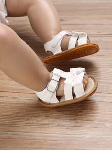 1 Pair Toddler Girls 0-1 Years Old Cute Bowknot Peep Toe Summer Sandals