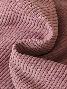 SHEIN 男嬰字母補丁細節毛絨內襯燈芯絨襯衫 - 藕粉色 - 查看 6