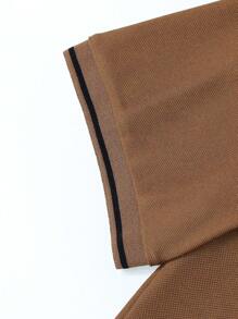 Manfinity Homme Men Contrast Trim Polo Shirt - Coffee Brown - View 4