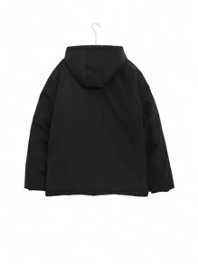 DAZY Manteau matelassé à rabat avec imprimé lettres pour hommes, vêtements d'automne