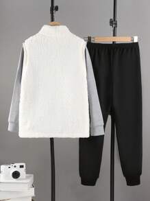 Adolescent Garçon 1 pièce Avec Poches Veste Sans Manches & 1 pièce Pantalon De Survêtement