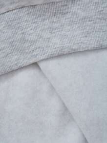 SHEIN EZwear Sunflower & Letter Graphic Drop Shoulder Sweatshirt - Light Grey - View 8