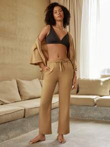 Ocili Ocili Leisure Solid Drawstring Waist Sleep Pants