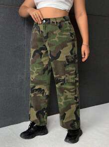 Hơn Camo In Túi nắp bên cạnh Quần jean chở hàng - Nhiều màu - Xem 5