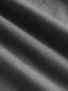 SHEIN EZwear Solid Flare Leg Pants - Dark Grey - View 4