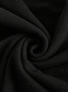 SHEIN BASICS 大碼素色緊身毛衣裙 - 黑色 - 查看 7