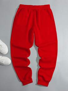 Manfinity Homme Men's Loose Fit Letter Graphic Sweatpants With Drawstring Waist, For Rave