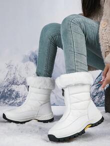 Botas De Nieve Al Aire Libre De Moda Para Mujeres - Blanco - Ver 2