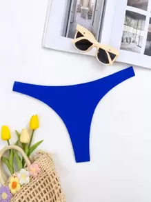 Swim Basics Summer Beach Solid Bikini Bottom - Royal Blue - View 2