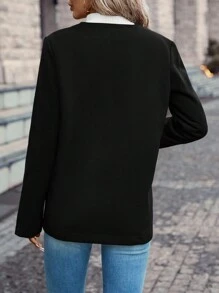 SHEIN LUNE Waterfall Collar Open Front Overcoat