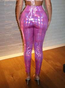 SHEIN SXY Thắt lưng rộng Ảnh ba chiều Xà cạp - Màu Hồng Tươi - Xem 2