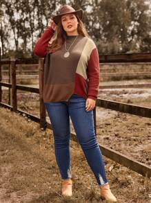 EMERY ROSE Hơn Khối màu Thả vai Áo len - Nhiều màu - Xem 5