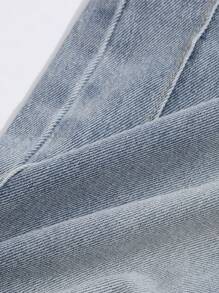 DAZY 素色闊腿牛仔褲 - 淺色水洗藍 - 查看 8