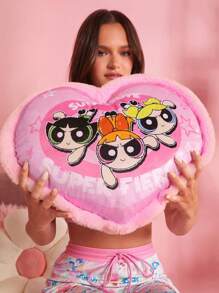 THE POWERPUFF GIRLS X SHEIN 1pc Cartoon Graphic Polyester Decorative Pillow, Creative Useful Pillow For Home - Multicolor - View 3