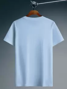 Manfinity Homme Men Slogan Graphic Tee - Blue - View 2