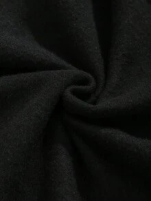 SHEIN EZwear Letter Graphic Drawstring Thermal Lined Hoodie & Sweatpants - Black - View 3