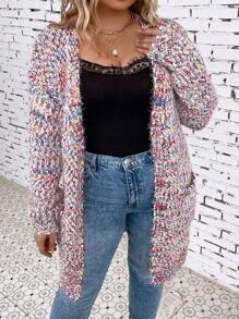 SHEIN LUNE 大码段染落肩开衫 - 彩色 - 查看 3