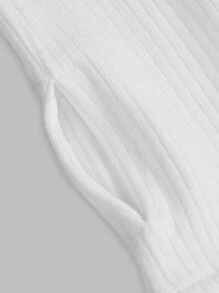 SHEIN Girlism Tween Girl Short Knit T-Shirt With Star Print And Sleeves - White - View 5