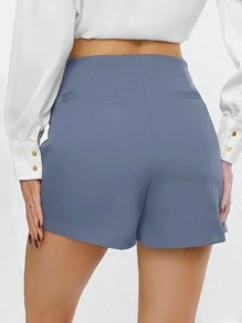 Solid High Waist Skort
