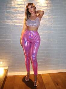 SHEIN SXY Thắt lưng rộng Ảnh ba chiều Xà cạp - Màu Hồng Tươi - Xem 1