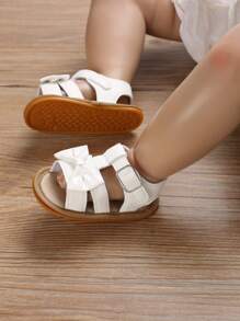 1 Pair Toddler Girls 0-1 Years Old Cute Bowknot Peep Toe Summer Sandals