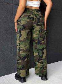 Hơn Camo In Túi nắp bên cạnh Quần jean chở hàng - Nhiều màu - Xem 2