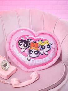 THE POWERPUFF GIRLS X SHEIN 1pc Cartoon Graphic Polyester Decorative Pillow, Creative Useful Pillow For Home - Multicolor - View 2
