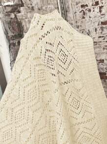 SHEIN LUNE Nút phía trước Áo len Mở Without Tee - Màu be - Xem 8