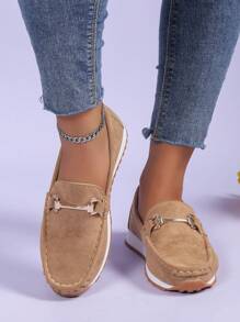 女士易穿脫時尚休閒鞋 - 卡其色 - 查看 5