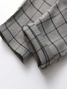 SHEIN 小男童1入組前蝴蝶結格紋背心和1入組長褲和1入組襯衫 - 灰色 - 查看 5