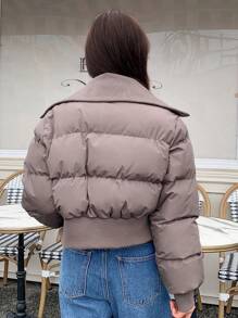 DAZY 拉链羽绒厚外套，冬季女装，冬季女装 - 灰色 - 查看 8