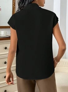 Firerie Blusa de manga de murciélago sólida para mujeres trabajadoras, blusas de manga corta