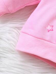 Baby Mädchen Cartoon Grafik, Sweatshirt mit & Gingham Muster, Rock mit