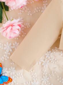 Baby Girl Double Button Jacket & Belted Cami Dress - Apricot - View 3