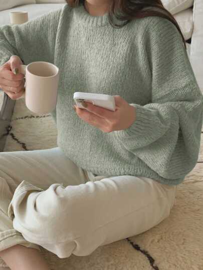 DAZY كنزة صوفية صوفية بياقة منسدلة، ملابس الخريف