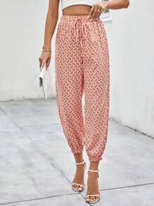 SHEIN LUNE In Toàn bộ Dây thắt lưng Quần - Màu Hồng  San hô - Xem 6