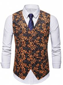 Manfinity AFTRDRK Men Plus 1pc Floral Print Waistcoat - Multicolor - View 6