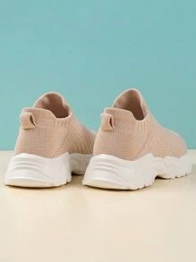 男孩一腳蹬字母圖案粗運動戶外織物運動鞋