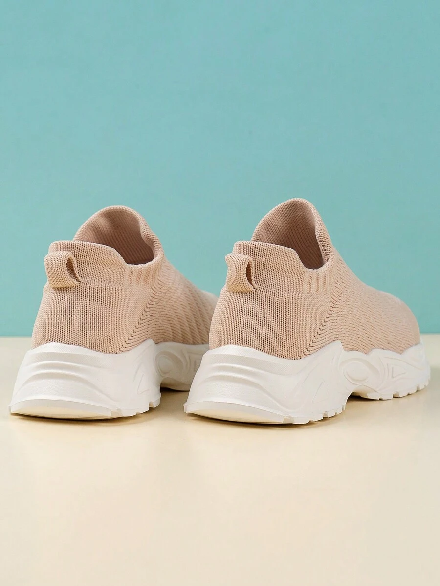 男孩一腳蹬字母圖案粗運動戶外織物運動鞋