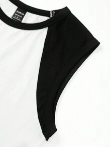 SHEIN BASICS Top tank crop de dos tonos - Blanco - Ver 6