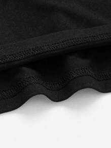 Manfinity Hypemode Men Letter Graphic High Neck Tee - Black - View 6