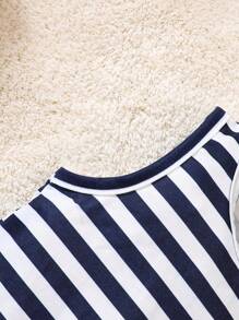 Baby Boy 3pcs Striped & Star Print Tank Top - Blue - View 4