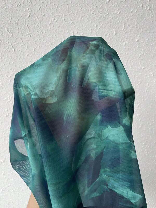 Split Thigh Hem Belted Tie Dye Dress