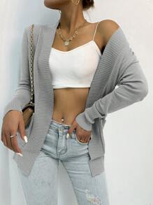 AAmilife 前開式貼布口袋開衫 - 淺灰色 - 查看 4