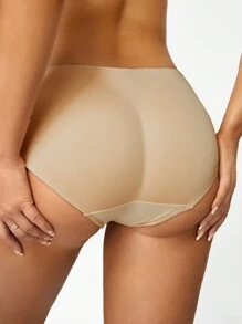 SHAPORA 素色薄透塑形三角褲 - 杏色 - 查看 2